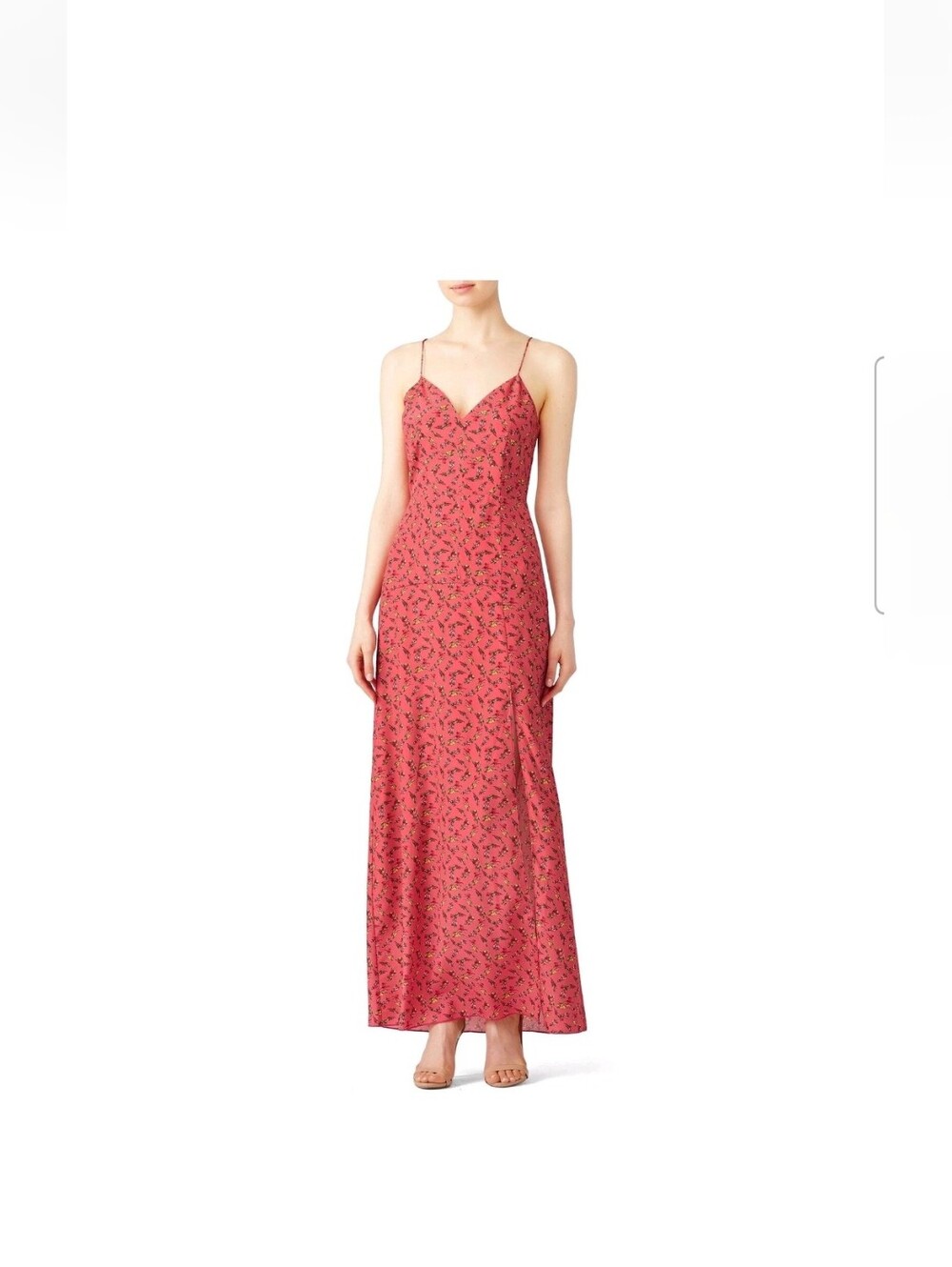 Slate & Willow Rose Vine Pink Floral Sweetheart Slip Dress Size 0